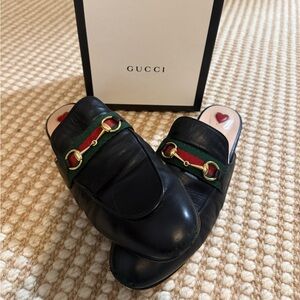 Gucci Princetown Apron Toe Mule - Gucci Black Leather Mules